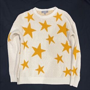 Marled Cream and Yellow Knit Sweater